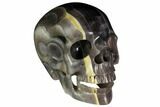 Realistic, Carved, Banded Purple Fluorite Skull #150917-2